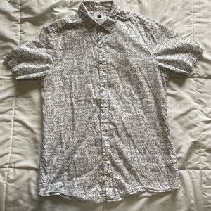 Topman Short Sleeve Button-Up Shirt (Fox Pattern)